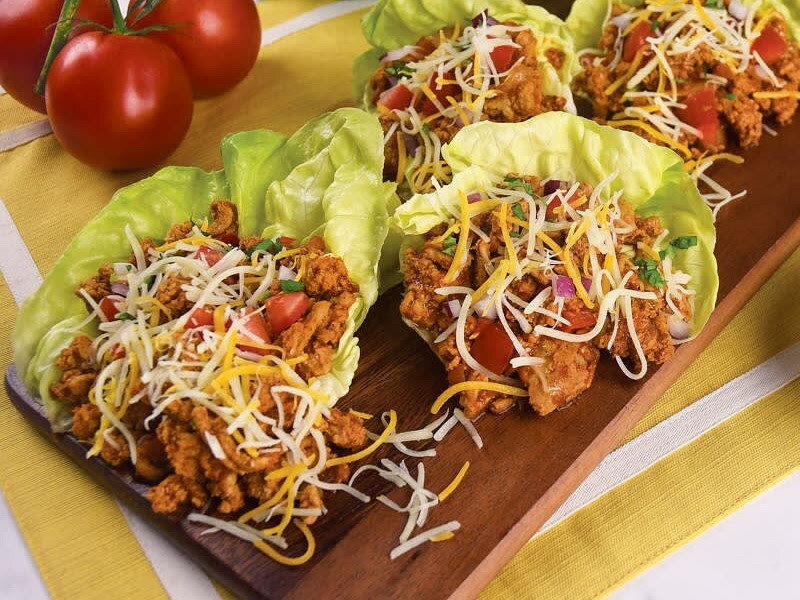 Ground turkey taco lettuce wraps